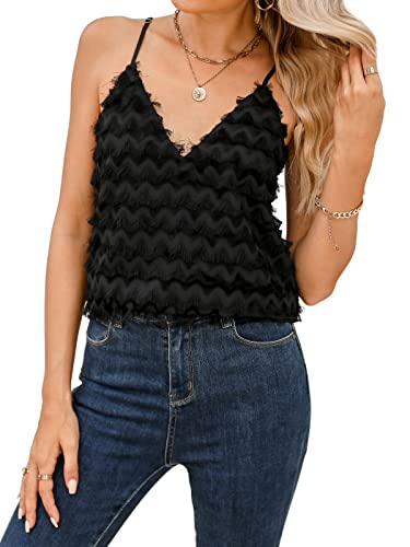トップス seyto Jacquard fringe sleeveless tops ZXZY Womens Sequin Fringe Sleeveless Vest Sparkly